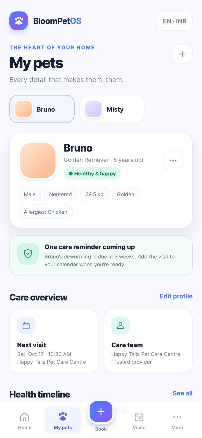Pet owner app — My pets