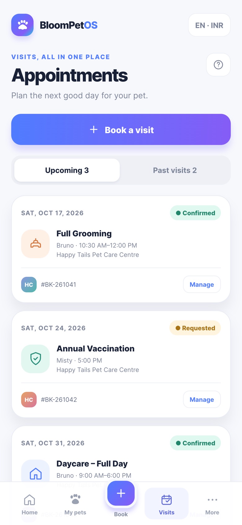 Pet owner app — Appointments